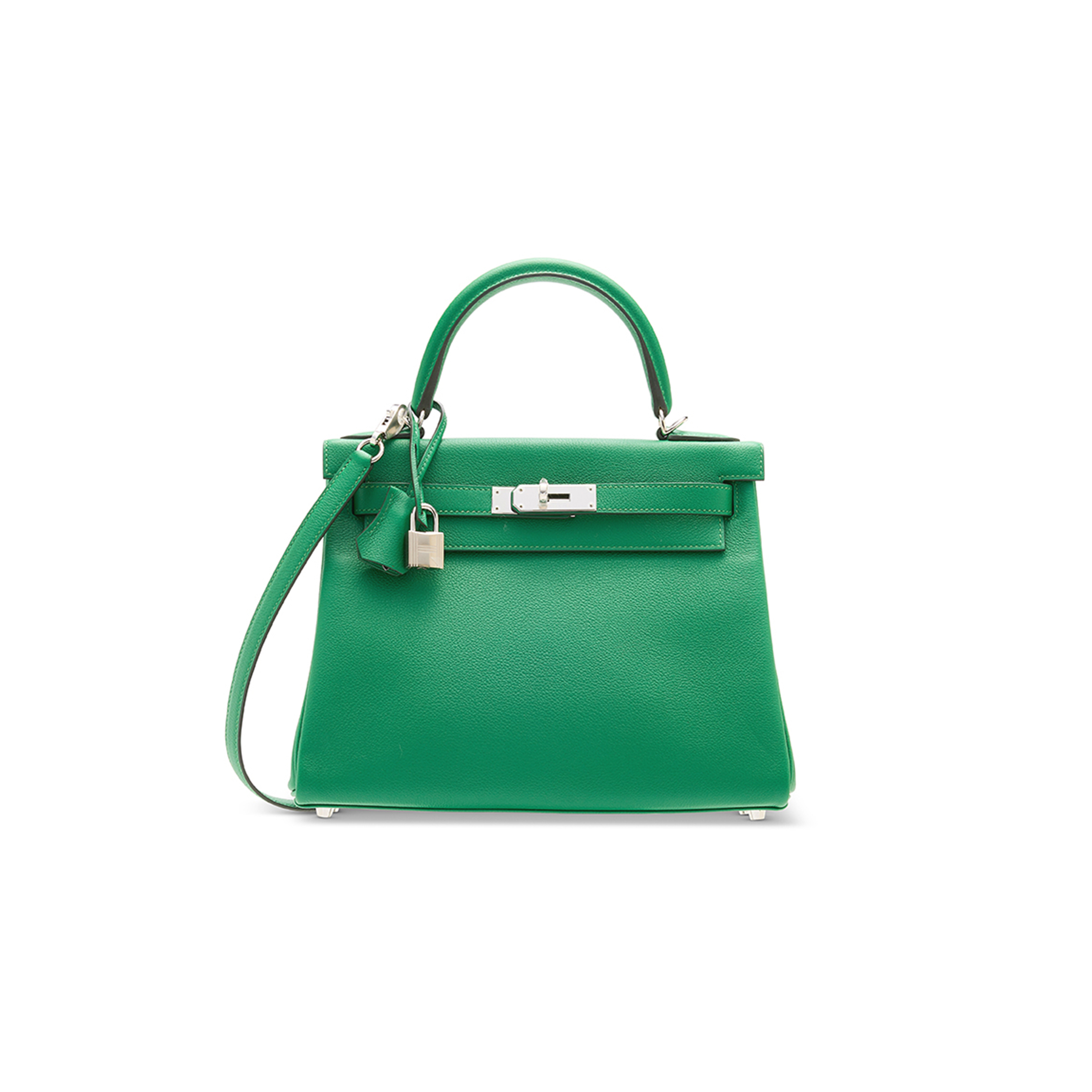 HERMÈS MASTER A CACTUS EVERCOLOR LEATHER RETOURNÉ KELLY 25 WITH PALLADIUM HARDWARE (25*17*7cm) 